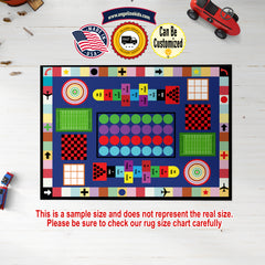 Custom Board Game Kids Rug, All Board Game Kids Play Mat, Personalized Baby Nursery Initial Rug, Custom Chinese checkers Hopscotch Dart Board Board Game Carpet Playtime
