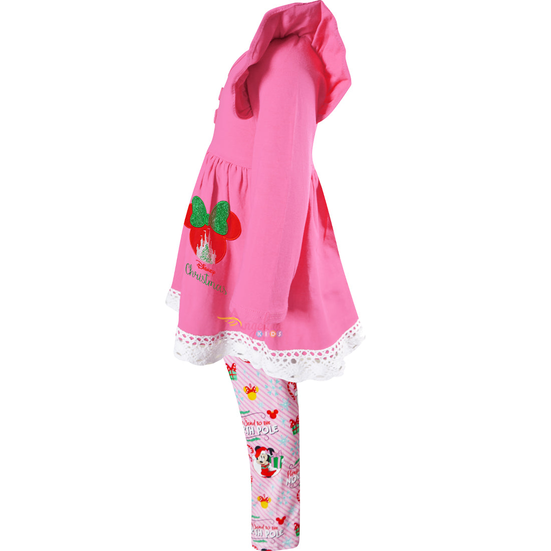 Baby Girls Merry Christmas Disney Inspired Outfit With Scarf 3-pcs Sets - Angeline Kids