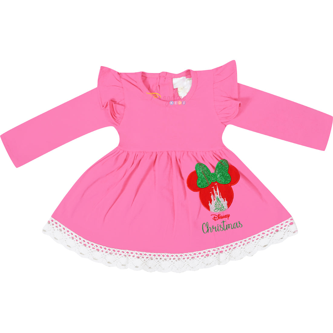 Baby Girls Merry Christmas Disney Inspired Outfit With Scarf 3-pcs Sets - Angeline Kids