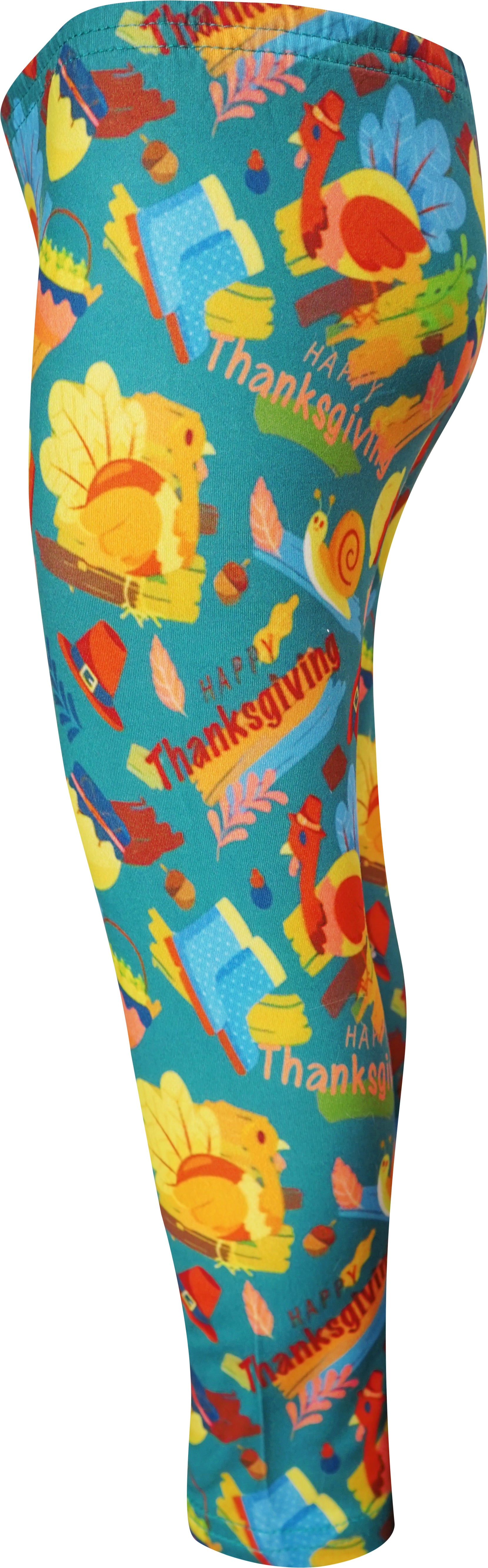 Baby Toddler Little Girls Thanksgiving Turkey Scarf Outfit - Orange Teal - Angeline Kids