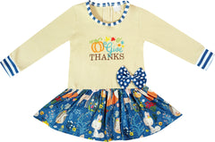 Baby Toddler Little Give Thanks Skirted Dress & Pants Outfit Set - Angeline Kids