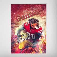USA MADE Football League 'San Francisco 40 Dog' Personalized Poster