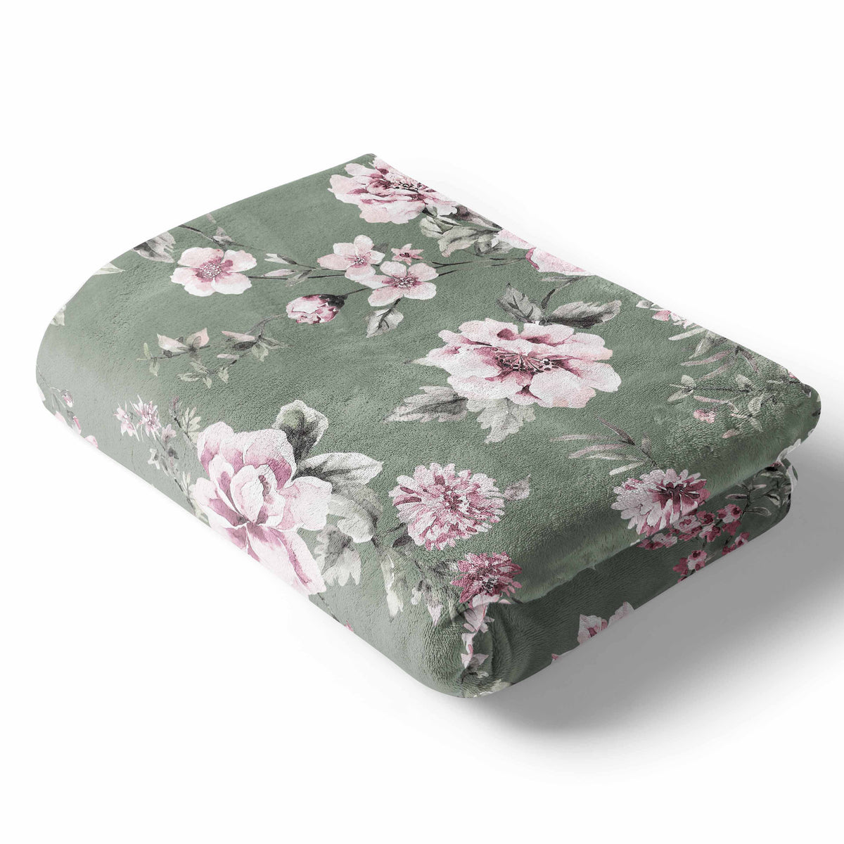 Saylor's Sage & Blush Floral Blanket
