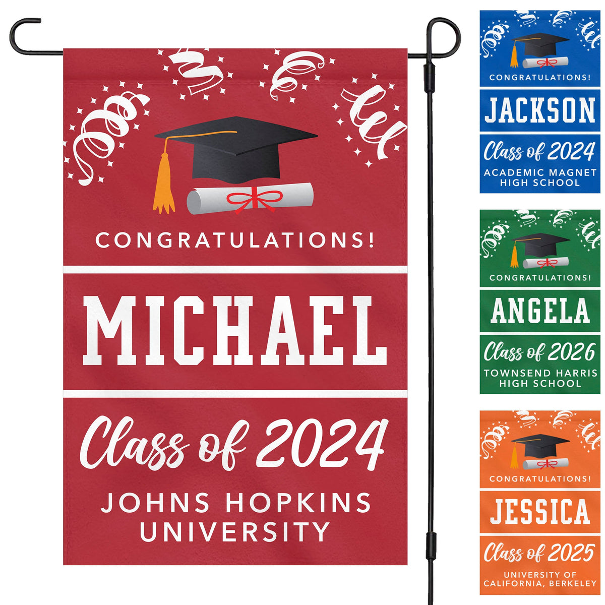 USA MADE Double Side Print Personalized Garden Flag Congratulations Graduate - Graduation gift 2024 - Senior 2024 - Class Of 2024