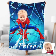 USA MADE Custom Blankets Personalized Spider Boy Blanket