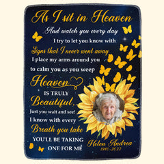 USA MADE Sunflower Memorial - Personalized Photo Blanket