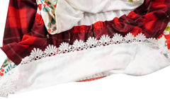 Girls Christmas Holiday Ruffle Tiered Tunic Top Pants Set - Red - Angeline Kids
