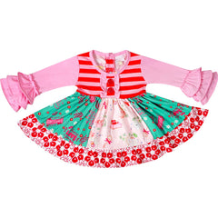 Baby Toddler Little Girls Valentines Day Always Love You Ruffles Twirl Outfit
