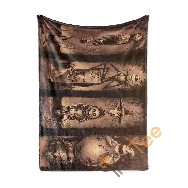 The Nightmare Before Christmas Halloween Sherpa Fleece Blanket Gifts for Family, for Couple