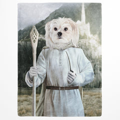 Crown and Paw - Blanket The White Sorcerer - Custom Pet Blanket 30" x 40" / Background 1