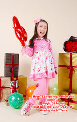 Baby Toddler Little Girls Valentines Day Cupcake Rose Dress Leggings Set - Angeline Kids