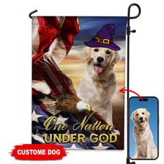 One Nation Under God - Personalized Pet Photo Flag - Halloween Gift, Gift For Pet Lovers