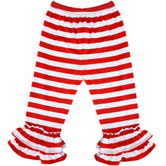 Angeline Kids:Baby Little Girls Valentines Day Hello Kitty Ruffles Dress Set - Red STripes