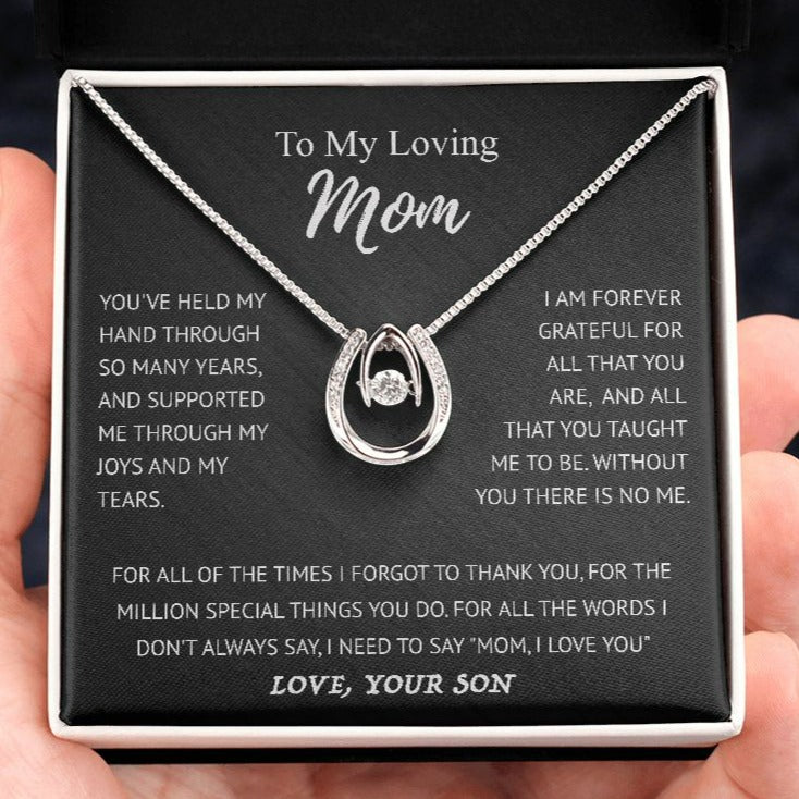 To My Loving Mom | I Am Forever Grateful For You | Lucky In Love Necklace