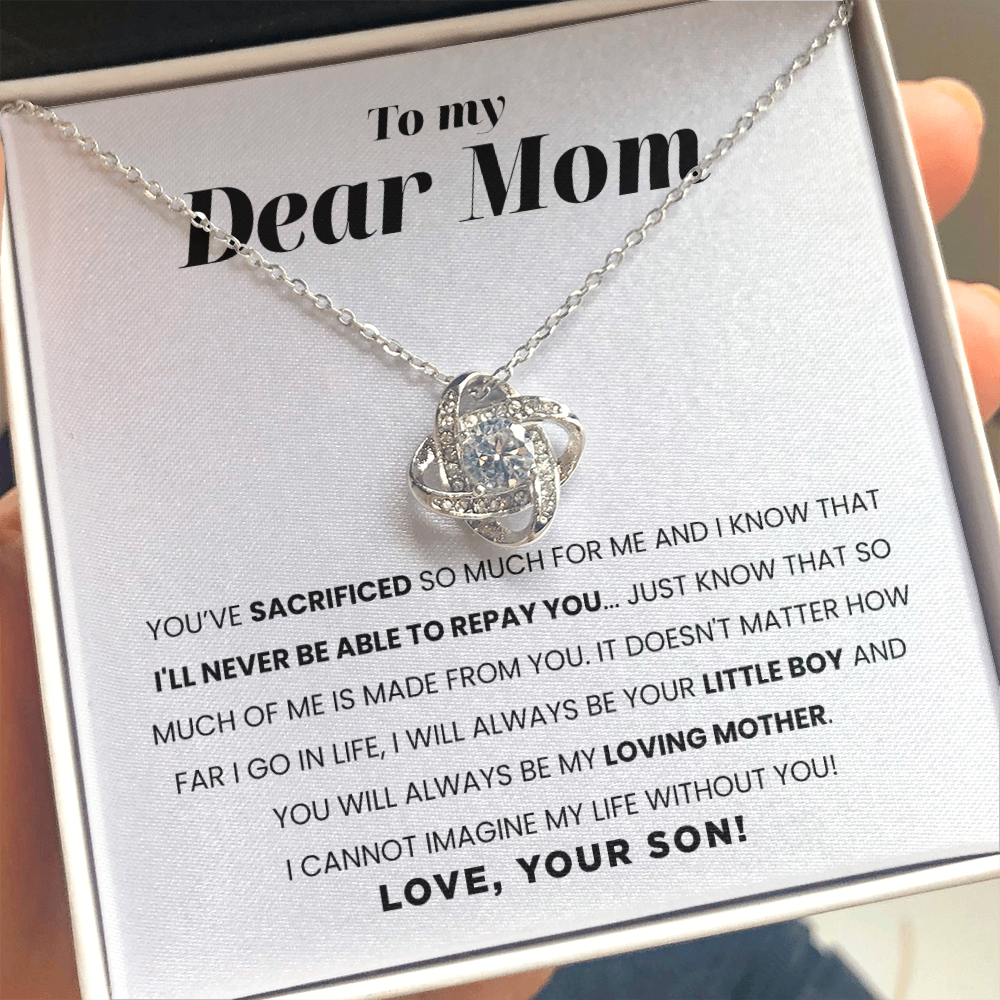 To My Dear Mom | I Can't Imagine My Life Without You | Necklace
