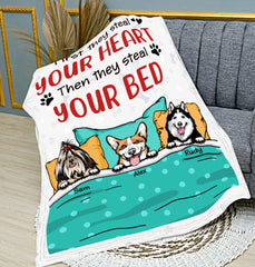 Personalized Blanket Gift For Dog Lovers First They Steal Your Heart