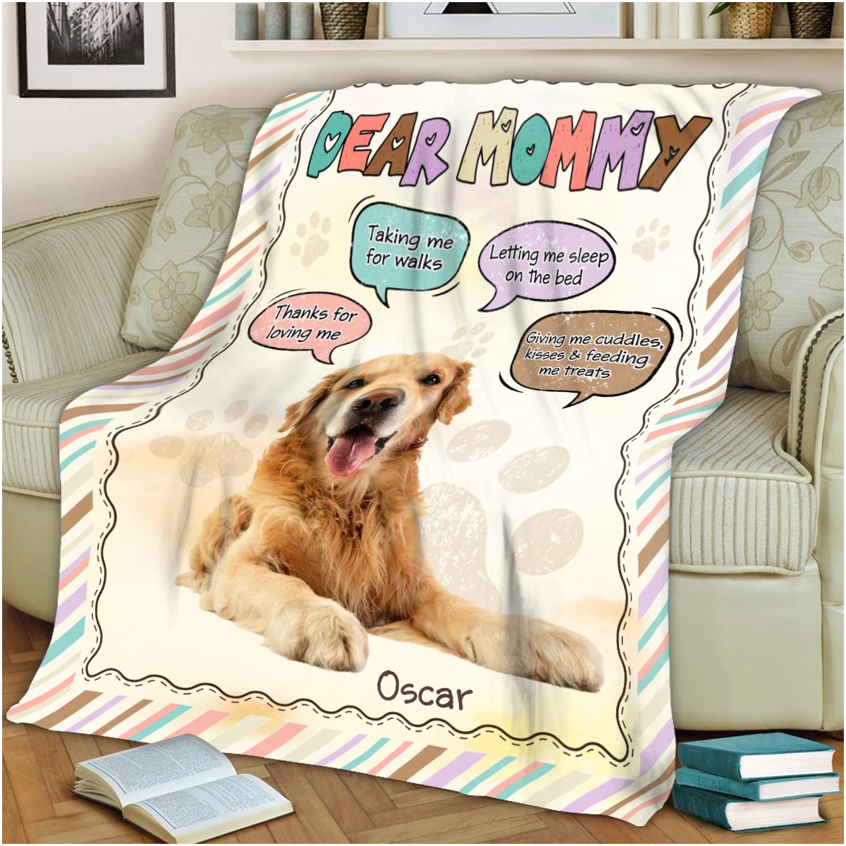 Custom Dear Mommy Blanket Unique Gift For Dog Lovers On Mother’s Day