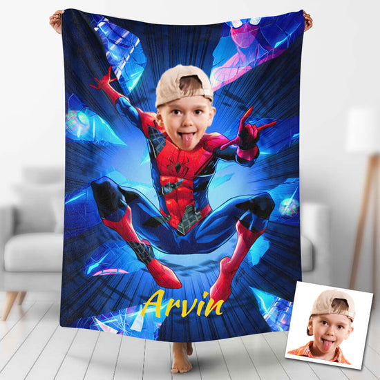 USA MADE Custom Blankets Personalized Photo Jumping Spider Boy Spinning Blanket