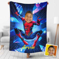 USA MADE Custom Blankets Personalized Photo Jumping Spider Boy Spinning Blanket