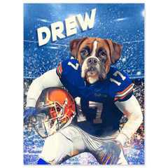 USA MADE Personalized Football League Pet Canvas| Custom 'Florida Gators Doggos' Personalized Pet Poster, Portrait Wallart