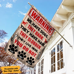 Personalized Dog Warning Garden Flag JL71 67O36