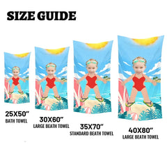 Custom Photo Beach Towel, Barbie Swimming Towel, Quick Dry Bath Towel