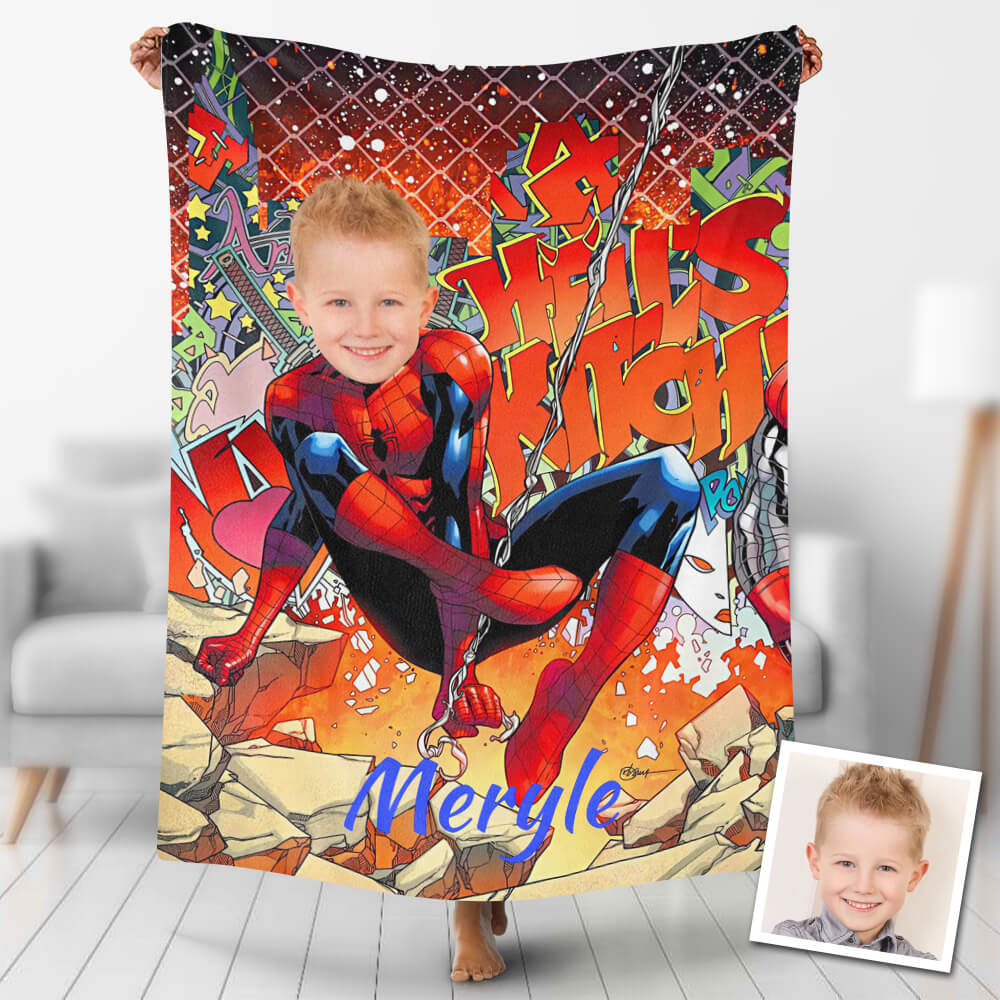 USA MADE Custom Blankets Personalized Photo Swing Spiderboy Blanket