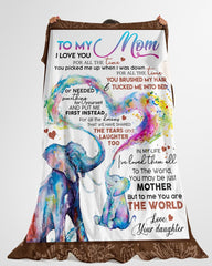 Personalized To My Mom Blanket, Mothers Day Gift, you are the world, Elephant Mom Blanket , Mother's Day 2021 Blanket Gifts