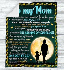 To My Mom Blanket, Personalized Throw Blanket For Mom, Customized Message Blanket For Mother, Mother's Day Gift, Birthday Idea Gift