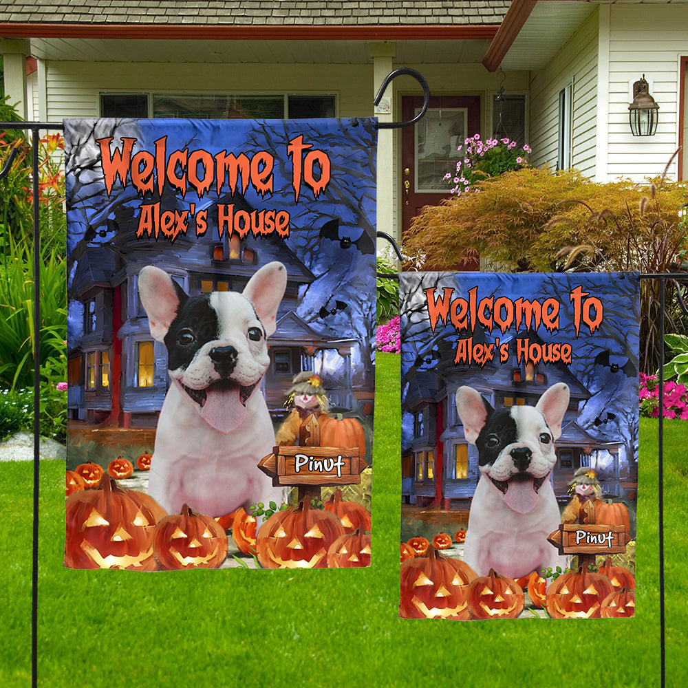 Halloween Flag - Personalized Pet Photo And Name Flag - Gift For Pet Lovers, Halloween Gift