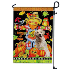 Happy Fall Y'all - Personalized Pet Photo And Name Flag - Gift For Pet Lovers