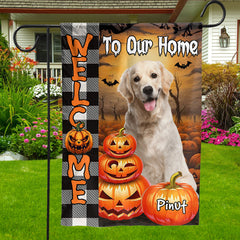 Happy Halloween Flag - Personalized Pet Photo And Name Flag - Gift For Pet Lovers, Halloween Gift