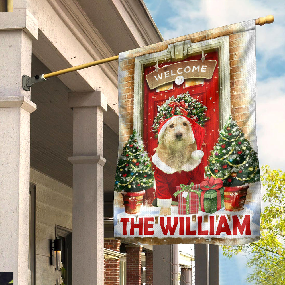 USA MADE Welcome To Pet Christmas House - Custom Pet Photo And Name Flag - Christmas Gift, Gift For Pet Lovers