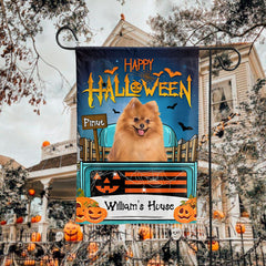 Happy Halloween On Car - Custom Photo And Text - Personalized Halloween Flag - Halloween Gift