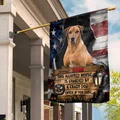 Personalized Halloween Dog, American Flag, Custom Dog Photo Garden Flag