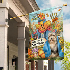 Welcome To My House - Personalized Cute Pet Photo And Name Flag - Gift For Pet Lovers