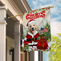 Merry Christmas Pet Santa - Custom Pet Photo Flag - Christmas Gift, Gift For Pet Lovers