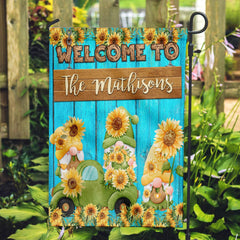 Personalized Welcome Garden Flag, Sunflower Home Garden Flag with Custom Name