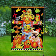 Happy Fall Y'all - Personalized Pet Photo And Name Flag - Gift For Pet Lovers