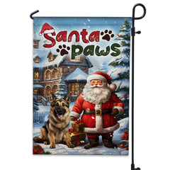 Santa Paws Pet Photo- Personalized Flag - Gift For Family, Gift For Pet Lover, Christmas Gift