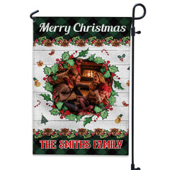 USA MADE Merry Christmas | Personalized Family Photo And Name Flag | Christmas Gift, Gift For Family| Custom Pet Photo Flag Christmas Home Decor Gift