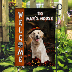 Welcome Flag - Custom Photo And Text - Personalized Halloween Flag - Halloween Gift