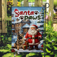 Santa Paws Pet Photo- Personalized Flag - Gift For Family, Gift For Pet Lover, Christmas Gift
