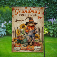 Pumpkin Patch - Personalized Tittle And Names Flag - Gift For Family, Halloween Gift