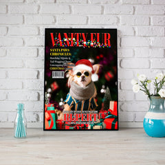 USA MADE Personalized Pet Portrait - Gift For Dog Lovers - Dog Christmas Magazine 1 - Personalized Pet Poster Canvas Print - Digital Download