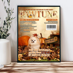 USA MADE Personalized Pet Portrait - Gift For Dog Lovers - Dog Thanksgiving Magazine 4- Personalized Pet Poster Canvas Print - Digital Download