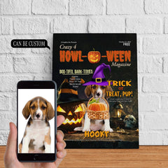 USA MADE Personalized Pet Portrait - Gift For Dog Lovers - Halloween magazine - Personalized Pet Poster Canvas Print - Digital Download Pet Portrait, Pet Wallart, Pet Memorial Plaque