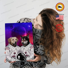 USA MADE Astronaut Colorful Painting Personalized Pet Poster Canvas Print | Personalized Dog Cat Prints | Magazine Covers | Custom Pet Portrait from Photo | Personalized Gifts for Dog Mom or Dad, Pet Memorial Gift