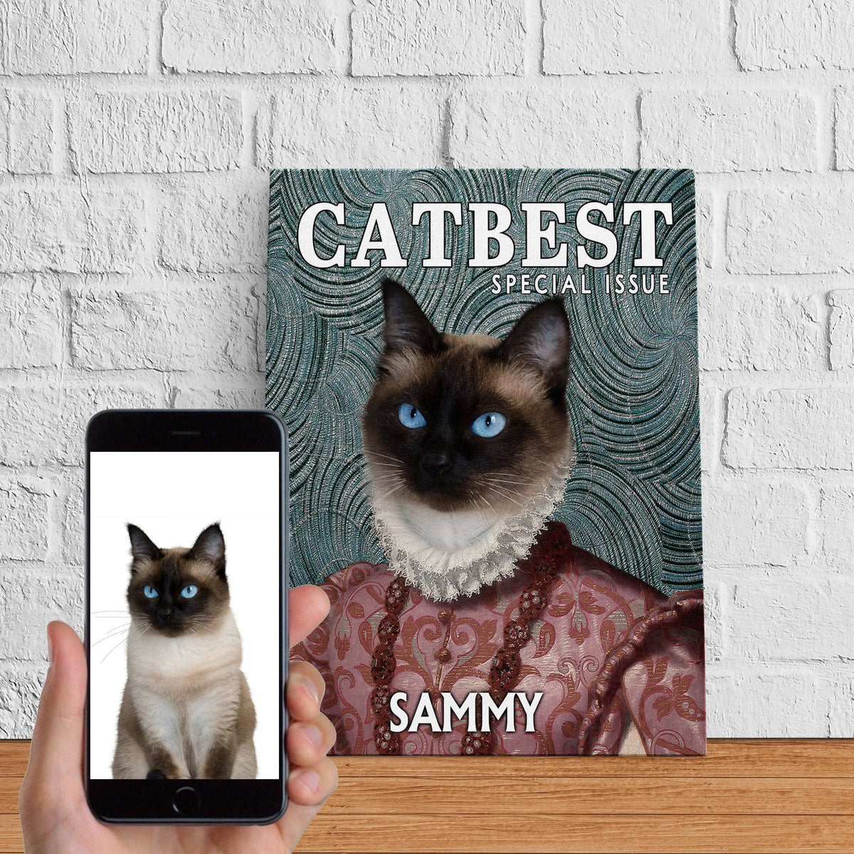 USA MADE Cat Best Personalized Pet Poster Canvas Print | Personalized Dog Cat Prints | Magazine Covers | Custom Pet Portrait from Photo | Personalized Gifts for Cat Mom or Dad, Pet Memorial Gift