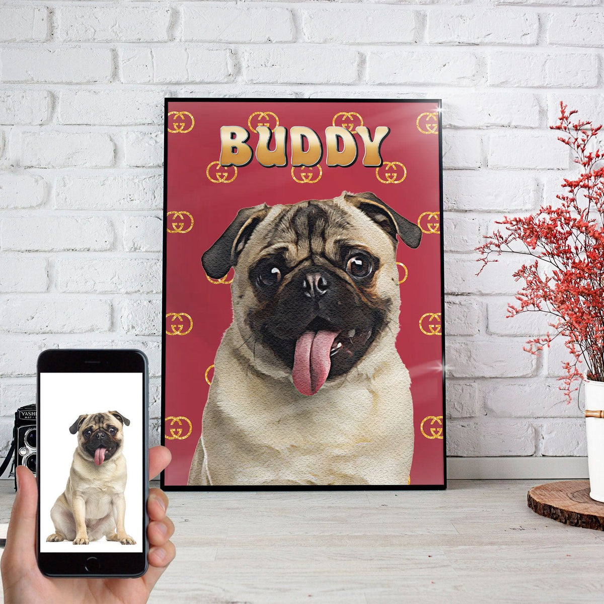 USA MADE Luxury Dog Painting Personalized Pet Poster Canvas Print | Personalized Dog Cat Prints | Magazine Covers | Custom Pet Portrait from Photo | Personalized Gifts for Dog Mom or Dad, Pet Memorial Gift